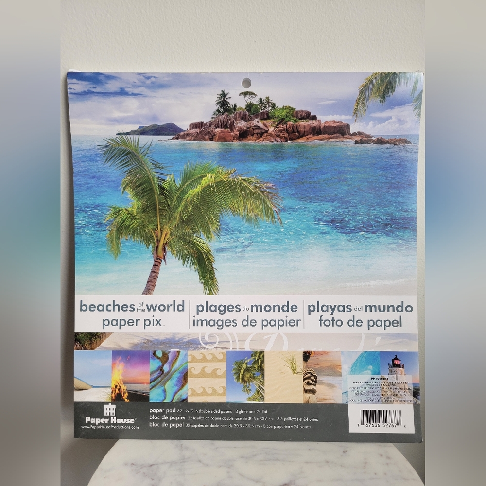 Paper House Beaches of the World Paper Pix 32 12x12 in Double Sided BRAND NEW